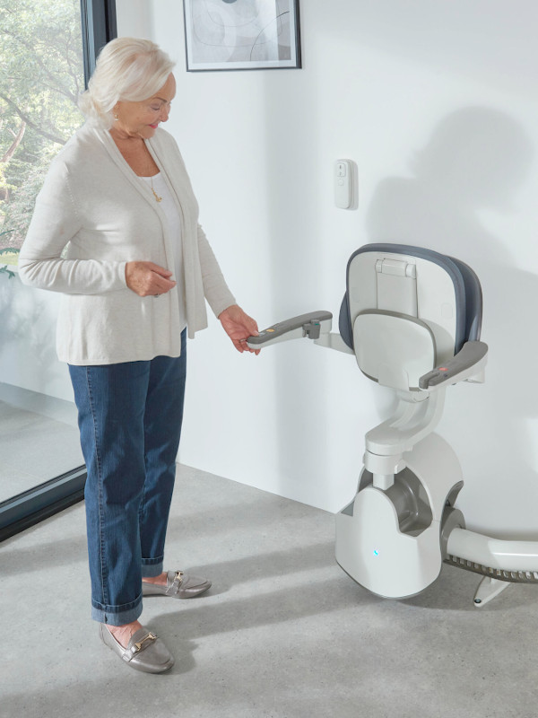 Homeglide Flow X Curved Stairlift Folded And Compact